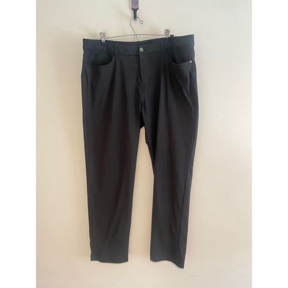 Lululemon ABC Classic-Fit Pant 34" *Warpstreme Obsidian Dark Gray Size 40 - Picture 4 of 9